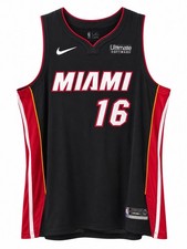 Signed Authentic Miami Heat James Johnson #16 Black Aeroswift Jersey Size 52 +2 picture