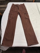 Lilac Sunset Women's Brown Cargo Style Pants Size 9-10 picture