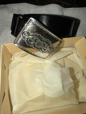Vintage 1995 Neiman Marcus Streets Ahead Black Belt Buckle Womens Size Small New picture
