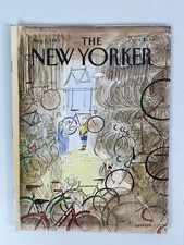 1983 August 1 New Yorker Magazine Great Illustrated Cover Sempe Bike Shop Repair picture