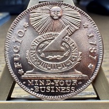 1787 Fugio Cent Ron Landis Gallery Mint Museum Medal, High Grade Colonial Coin picture