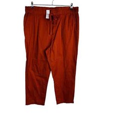 New LOFT Womans Sz XL Paperbag High Waist Pants Orange Relaxed Fit Crop NWT picture
