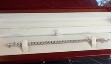 14k White Gold Ladies Custom Natural Diamond Tennis Bracelet 8.70 Carat picture