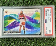 Alexander Sarr RC 2024-25 Topps Chrome #H17 Helix SP SSP Case Hit PSA 9 Sharp picture