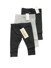 Baby Girls' 3pk Leggings Set - Cat & Jack Black/Gray 0-3M picture