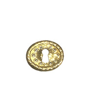 Antique  Cast Brass Keyhole Escutcheon Cover Horizonal picture
