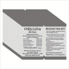 200 Pcs Forgiven in Full Gospel Tract Christian Prayer Postcards, Salvation with picture