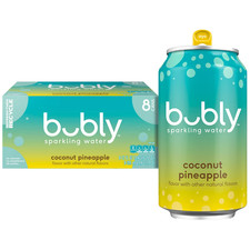 bubly Summer Coconut Pineapple Sparkling Water, 12 fl oz, 8 Pack Cans picture