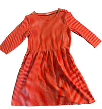 Boden Janie Knit Shoulder Zip Dress Red Shoulder Zip Stripes Cotton Size US 16 picture