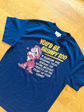 Walt Disney Grumpy “You’d Be Grumpy Too” Adult blue tshirt NOS size medium picture