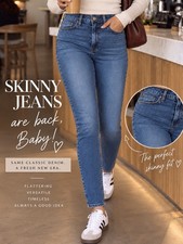 Just Black Denim Skinny Jeans Size 26 Medium Blue Y2K. Retail for $118 picture