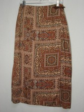 Vtg Talbots True Wrap Maxi Skirt Floral Paisley Scarf Print Sz 10 Classic Boho picture
