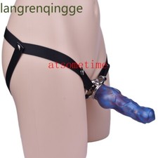 Flat Chastity Cage With Added Detachable Elastic Belt Device Lock Curved Rings picture