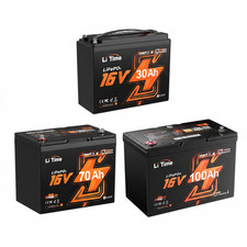 LiTime 16V 30Ah/70Ah/100Ah Bluetooth Fish Finder Lithium Battery LiFePO4 IP65 picture