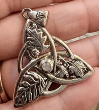 Peter Stone .925 Sterling Silver Oak, Ash & Thorne Celtic Moonstone Pendant picture