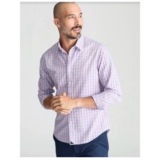 UNTUCKit Men's Pink and Blue Checked Dress Shirt picture