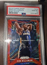 2019-20 Panini Prizm - Rookie Zion Williamson #248 Ruby Wave Prizm RC PSA 10  picture