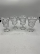 4 Fostoria American Low Water Goblets 8 oz Clear Flared Footed Tumblers 5.25