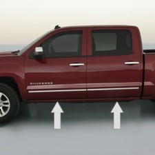 CHROME SIDE DOOR TRIM ROCKER PANEL MOLDING PACKAGE For CHEVY SILVERADO 14-19 picture