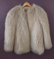 Saint Laurent (YSL) Women’s Ivory Short Faux Fur Coat Coat IT 38. picture