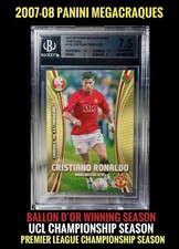 2007-08 Panini Mega Craques #119 Cristiano Ronaldo BGS 7.5 BALLON D’OR YEAR UCL picture