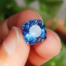 14.85 Ct Natural Flawless Blue Ceylon Sapphire Cushion Certified Loose Gemstone picture