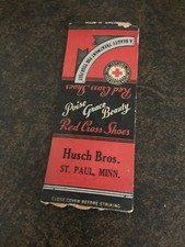Vintage Bobtail Matchbook: “Husch Bros - Red Cross Shoes” St Paul, Minnesota picture