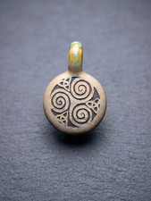 Handblown Celtic Knot & Spiral Glass Cabochon – Artist Signed 'AKG Sep 2019' picture
