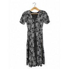Starina Midi Dress Festival Gypsy Whimsy Renaissance Hippie B/W Size S Vintage picture