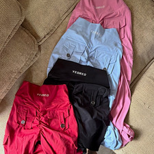 YEOREO Women’s Athletic Pants High Rise Stretch Gym Training Size M- 4 pairs picture