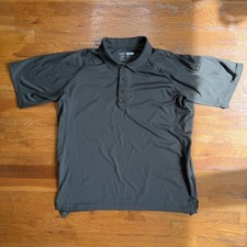 5.11 Tactical Polo Shirt Mens Large Green Performance Wicking Utility Solid EUC picture