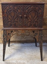Rare - Vintage 1930s Art Deco Smoker Cabinet. Beautiful Piece Cast Iron Base. picture