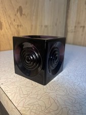 Vintage Viking Glass Amethyst Bullseye Votive Candle Light Holder 3 1/2” picture