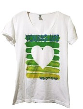 TechStyles Sportswear T-Shirt Womens  XL White V-Neck Short Sleeve Heart picture