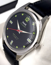 Vintage HMT Pilot Black 17 Jewels Mechanical Hand Winding Men's Wrist Watch picture