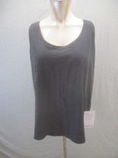 NWT Lululemon Size 16 Womens Black Pima Cotton Blend Stretch Athletic Top 511 picture