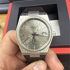 Tissot PRX 38mm Grey dial Damascus steel case with box  picture