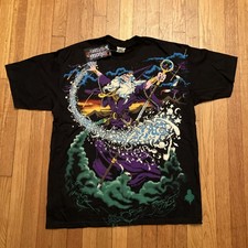 Vtg NOS 1990s Liquid Blue Wizard Double Sided AOP Shirt Sz XL picture