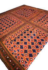 Vintage Afghan Silk Embroidered Mirror-Work (Shisha) Tapestry B510 picture