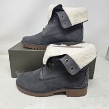 Wmns Timberland Jayne Fleece Fold Down Nubuck Boots / Dark Grey / TB0A1SGI C64 picture
