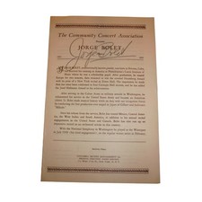 Vintage 1951 Signed Jorge Bolet Piano Concert Program Community Concerts picture