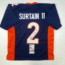 Autographed/Signed Patrick Surtain II Denver Blue Football Jersey JSA COA picture