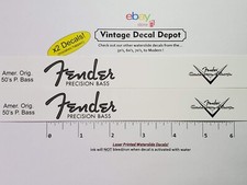 Fender American Original 50's Precision Bass Headstock Waterslide Decal LASER picture