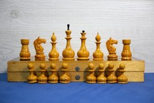 RARE wooden vintage chess set 1960/ analysis chess set + board  picture