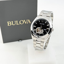 Bulova Suveyor 96A270 Automatic Black Dial Stainless Steel Men's Wristwatch NEW picture