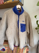 Patagonia Classic Retro-X Fleece Jacket Fall 2004 Large Oatmeal blue Vintage picture