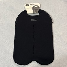 BUILT NY Neoprene Two-Bottle Wine & Water Bottle Tote Bag BLACK NWT picture