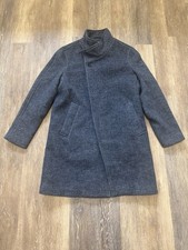 Men’s Wool Overcoat, Size Medium, New, Navy, Long Coat, Warm Winter Jacket picture