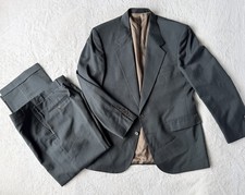 Vtg Evan Picone Wool 2 Piece Suit Mens 42 Reg Pinstripe 34W Cuffed Flat Front picture