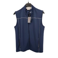 NEW KJUS Damian Vest Mens 52/L Vest Navy Blue Full Zip UPF50+ Lightweight Golf picture